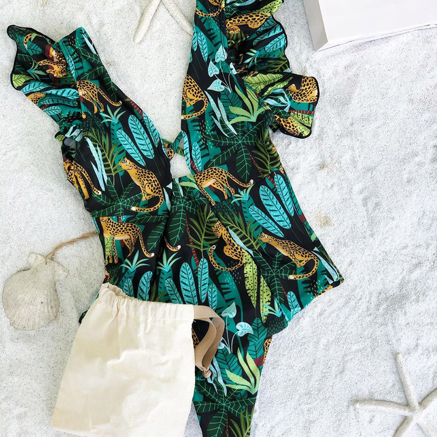 Leaf Print One Piece Swimsuit Summer Outdoor Beach Women Swimming Suit High Waist Backless Sexy Swimwear
Leaf Print One Piece Swimsuit Summer Outdoor Beach Women Swimming Suit High Waist Backless Sexy Swimwear