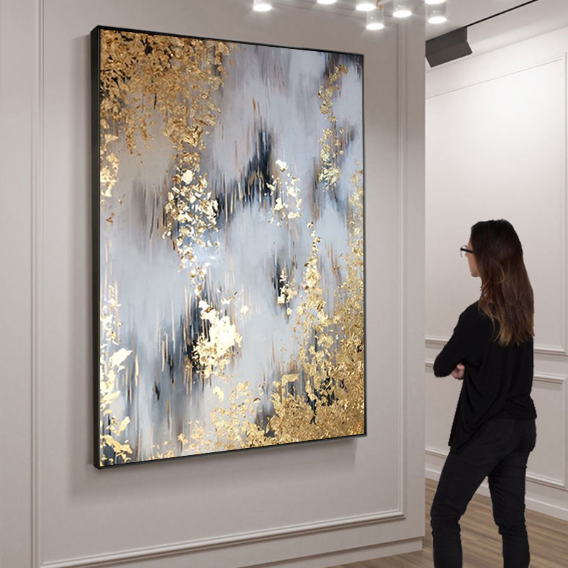 Hand painted Modern Abstract canvas Oil Paintings Abstract gold Oil Painting picture Living Room home Decoration wall paintings LJ201128