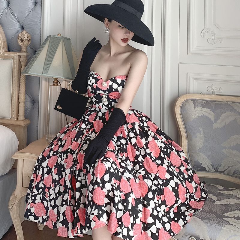 2021 New Le Palais Original French Vintage Oil Painting Big Knee Flower Length Strapless Dress Party Complex Production WJC7, Clear
2021 New Le Palais Original French Vintage Oil Painting Big Knee Flower Length Strapless Dress Party Complex Production WJC7, Clear