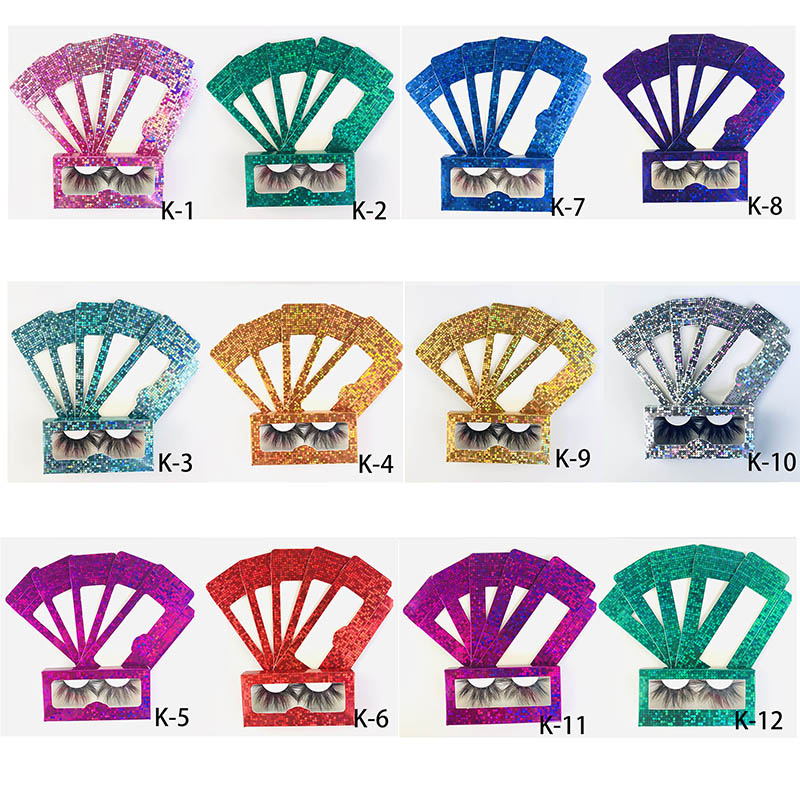 20 Styles Laser Paper False Eyelash Packaging Box 3D Mink eyelashes Boxes Empty Case