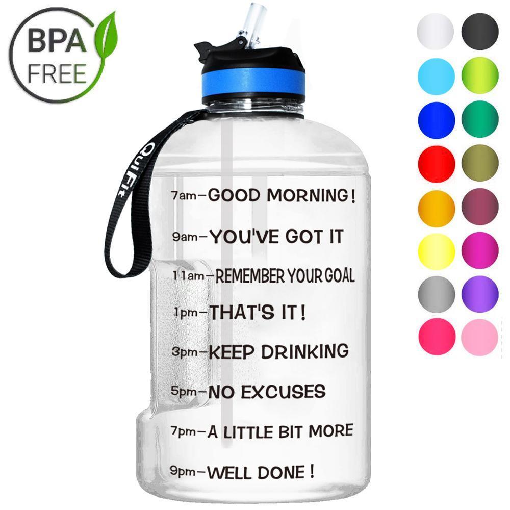 QuiFit 3.78L 2.2L 1.3L 128oz 1 Gallon Water Bottle with Straw Clear Plastic Drinking Bottles Big GYM Jug Cup BPA Free GYM Sports LJ200821
QuiFit 3.78L 2.2L 1.3L 128oz 1 Gallon Water Bottle with Straw Clear Plastic Drinking Bottles Big GYM Jug Cup BPA Free GYM Sports LJ200821