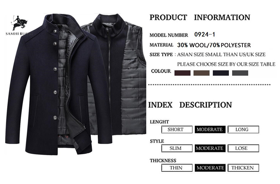 Mens wool winter coats jacke Thick Overcoats Topcoat Mens Single Breasted Coats And Jackets With Adjustable Vest 4 Colours M-3XL 201120