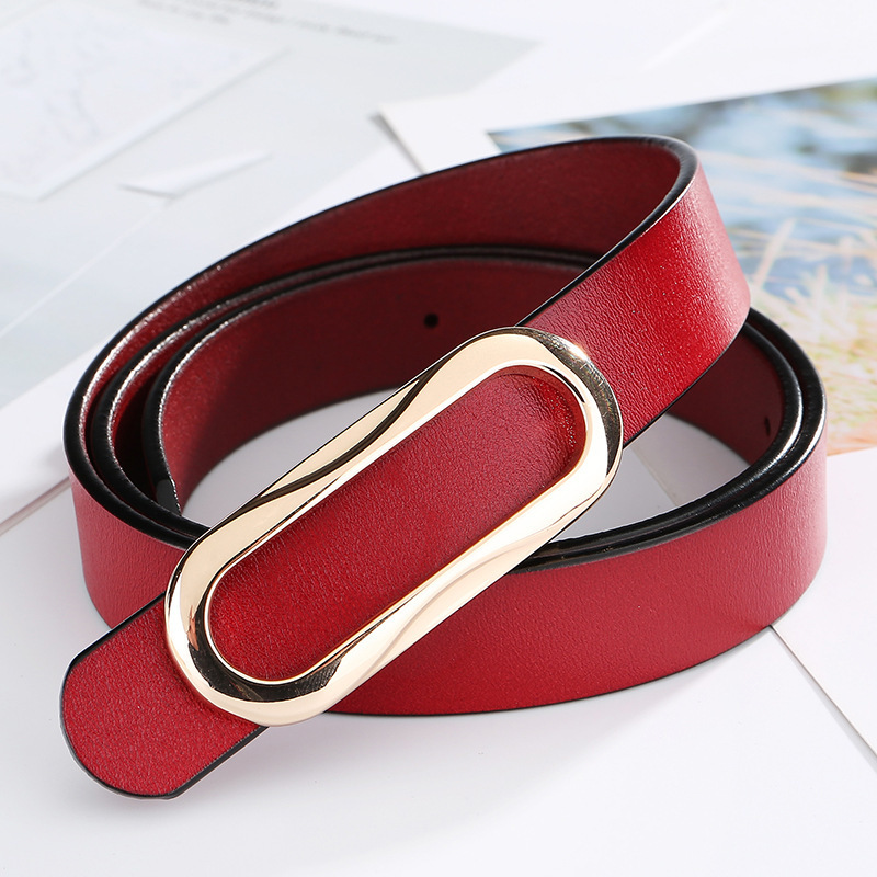 WKOUD EAM 2020 New Smooth Buckle Leather Belt For Women Casual Wild Business Full Dress Corset Belt Female Waistband P62 T200427