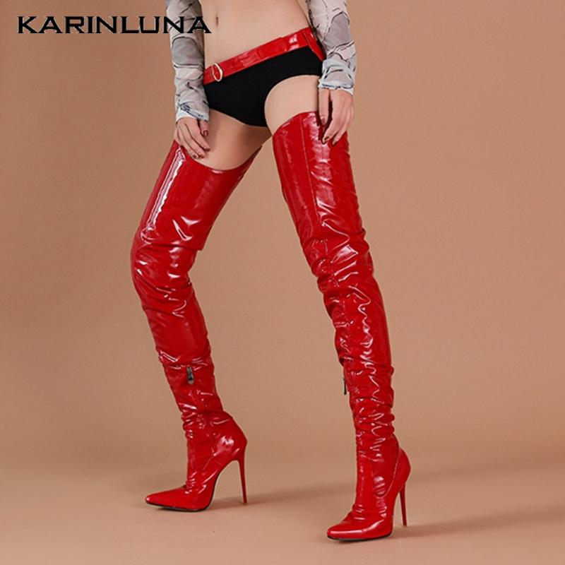 Karin Party Sxey woman shoes Fashion Brand Design Thigh Boots Zip Pointed Toe Thin High Heels Solid Autumn Female, Black
Karin Party Sxey woman shoes Fashion Brand Design Thigh Boots Zip Pointed Toe Thin High Heels Solid Autumn Female, Black