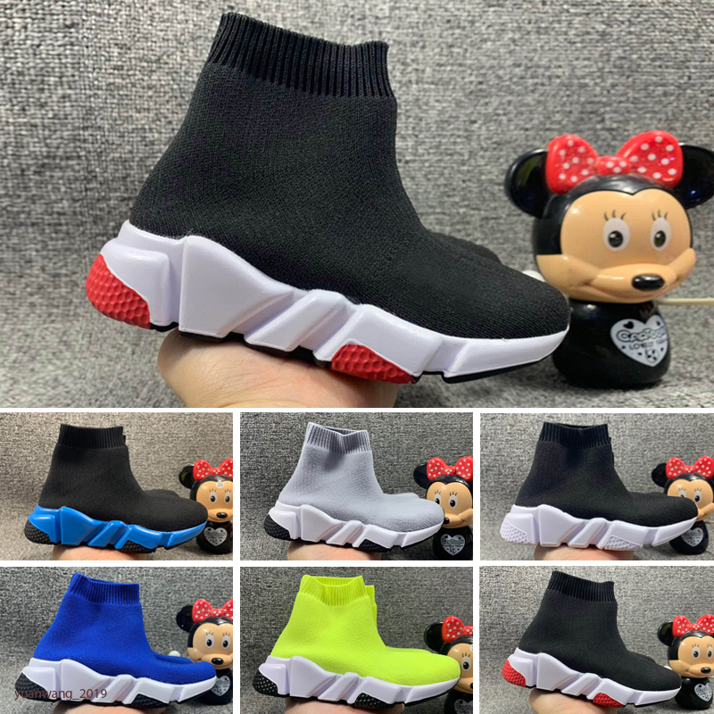 

2020 Wholesale Sell Childrens Kid Sock shoes Vetements crew Sock Runner Trainers Shoes Kids Shoes Hight Top Sneakers Boot Eur 24-35, Color 3