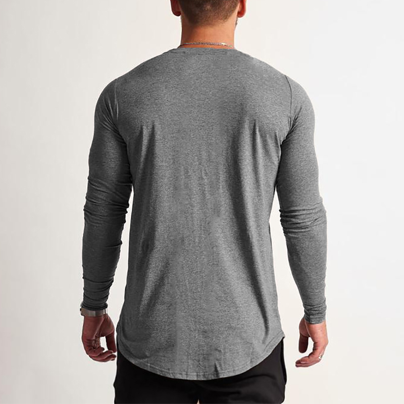 New Fashion long sleeve t shirt men Sporting T-shirt Men Fitness Men's solid o-neck Gyms Bodybuilding Tshirt homme 201202