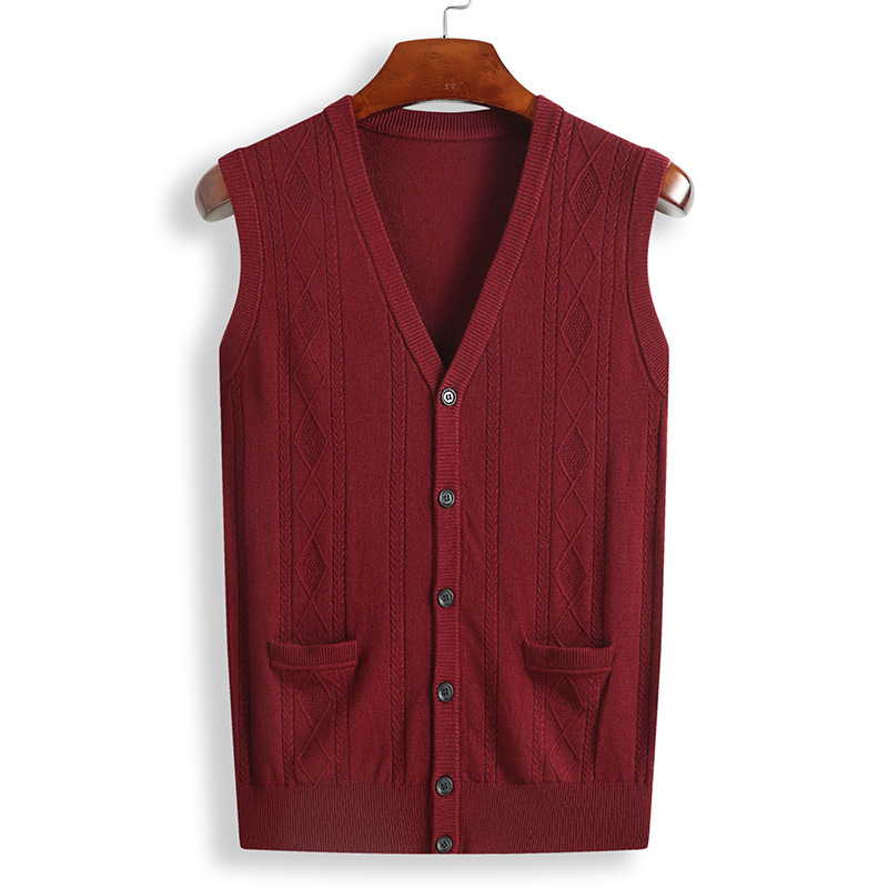 QUANBO Spring Autumn New Plus Size Mens Sleeveless Wool Cardigan Fat Loose Casual Vneck Knitwear Cardigan Sweater 8XL 201125