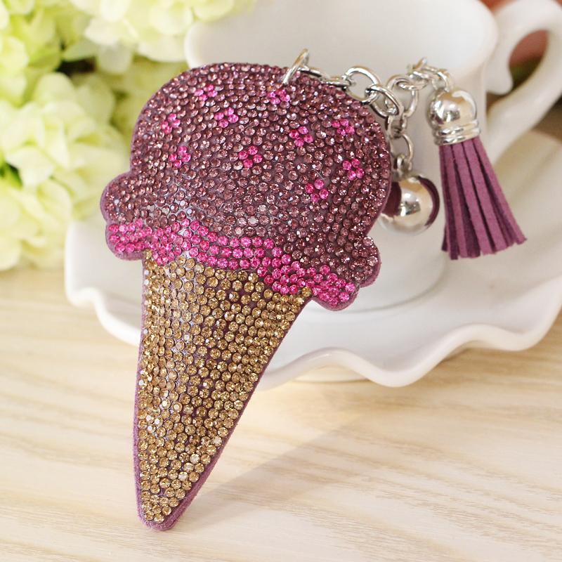 Keychains Handmade Cream Shape Alloy Leather Tassel Car Keyring With Rhinestone Porte Clef For Women Bag Pendant Gift
Keychains Handmade Cream Shape Alloy Leather Tassel Car Keyring With Rhinestone Porte Clef For Women Bag Pendant Gift