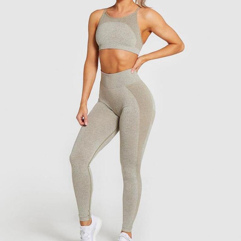 New 2PCS Seamless Sports Suit Women Gym Fitness Clothing High Waist Leggings Sport Bra Yoga Set Training workout Sportswear, Khaki top
New 2PCS Seamless Sports Suit Women Gym Fitness Clothing High Waist Leggings Sport Bra Yoga Set Training workout Sportswear, Khaki top