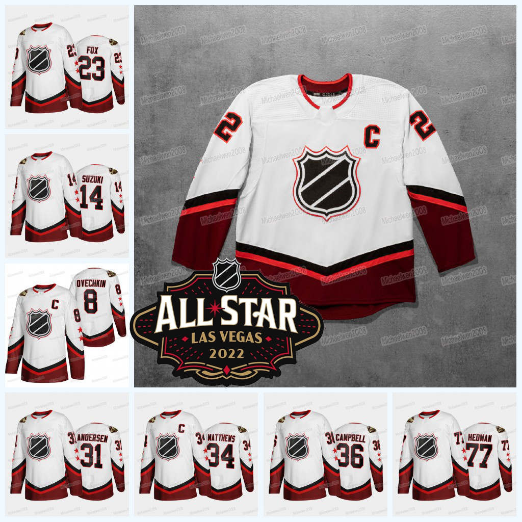 Alex Ovechkin 2022 All-Star Hockey Jersey Auston Matthews Jack Hughes Claude Giroux Sebastian Aho Andrei Vasilevskiy Nick Suzuki Dylan Larkin Jack Campbell, With patch
Alex Ovechkin 2022 All-Star Hockey Jersey Auston Matthews Jack Hughes Claude Giroux Sebastian Aho Andrei Vasilevskiy Nick Suzuki Dylan Larkin Jack Campbell, With patch