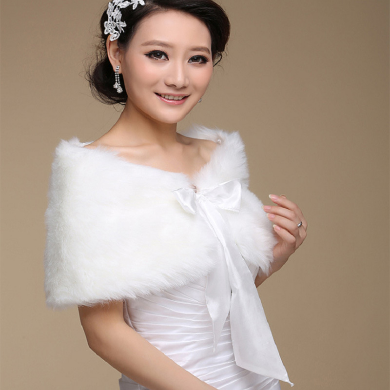 Jacket Fur Bolero Wraps Outerwear Winter Warm Bride Accessories Wraps & Jackets