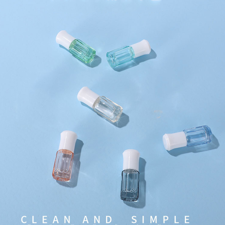 Colorful Small 3ml Glass Roller Bottle Mini Essential oil Bottles 6ml with Stainless Steel Roll on Ball
