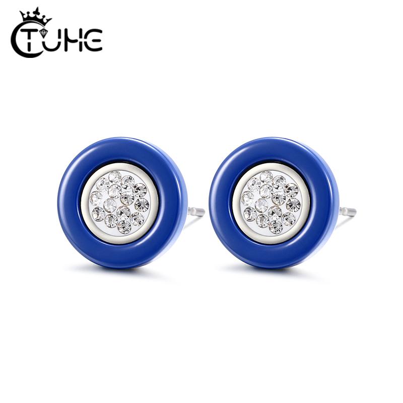 Female Crystal Round Ceramic Stud Earrings With Black White Colorful Ceramic White Zircon Stone Earrings For Women Trend Earring
Female Crystal Round Ceramic Stud Earrings With Black White Colorful Ceramic White Zircon Stone Earrings For Women Trend Earring