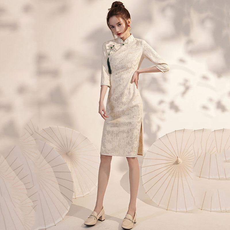 Casual Dresses Summer Traditional Chinese Cheongsam Dress Women Three-Quarter Sleeve Qipao Bodycon Sexy Short Mid-Length Vintage Fashion, Black;gray
Casual Dresses Summer Traditional Chinese Cheongsam Dress Women Three-Quarter Sleeve Qipao Bodycon Sexy Short Mid-Length Vintage Fashion, Black;gray