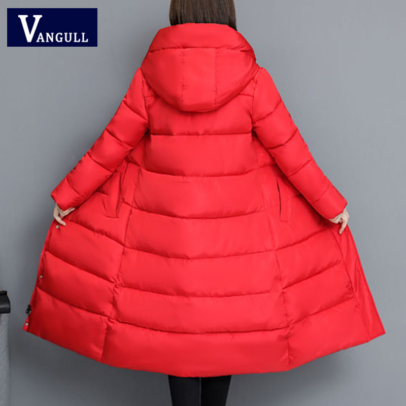 Vangull Winter Women Parkas Coats Casual Long Sleeve Hooded Jackets Autumn New Warm Solid Zipper Plus Size Long Outerwear 200928