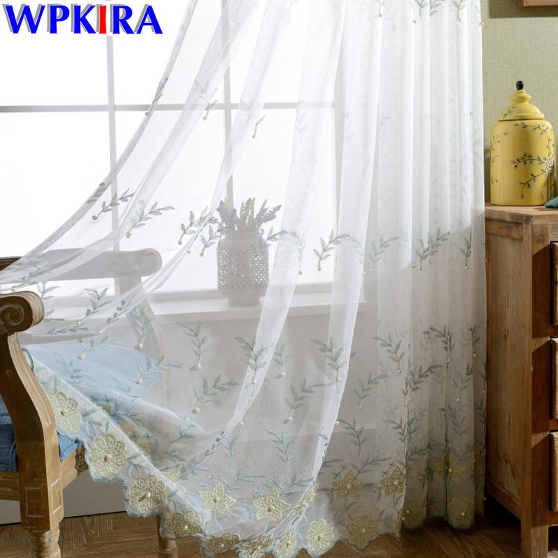 New Embroidered White Voile Sheer Curtains With Pearl Transparent Floral Tulle For Living Room Bedroom Visillos Cortina WP268-30
New Embroidered White Voile Sheer Curtains With Pearl Transparent Floral Tulle For Living Room Bedroom Visillos Cortina WP268-30