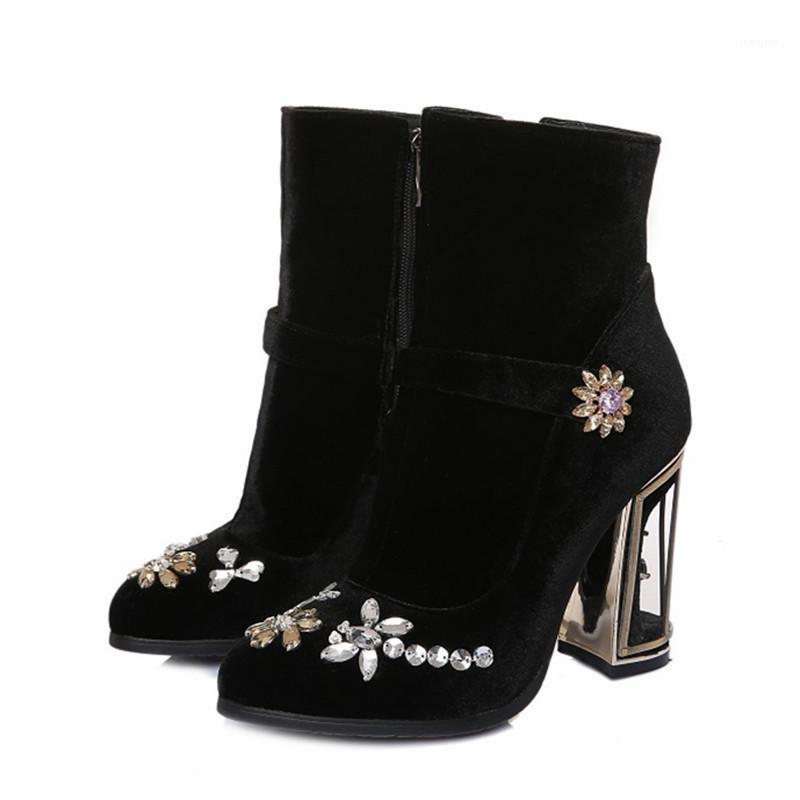 Fashion Velvet Women Ankle Boots Designer Birdcage High Heel Boot Rhinestone Botas Mujer Ladies High Boots Botte Femme1, As picture
Fashion Velvet Women Ankle Boots Designer Birdcage High Heel Boot Rhinestone Botas Mujer Ladies High Boots Botte Femme1, As picture