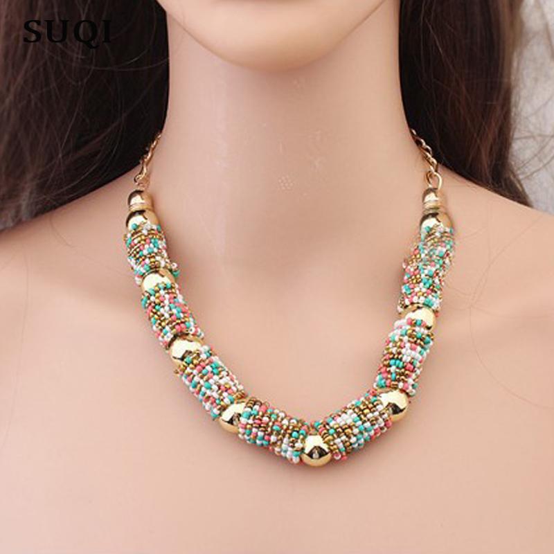 SUQI fashion luxurious Jewelry manual Beads pendants chokers necklaces for women's bohemian Collar metal chokers accessoires
SUQI fashion luxurious Jewelry manual Beads pendants chokers necklaces for women's bohemian Collar metal chokers accessoires