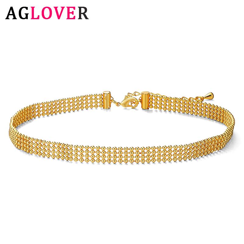 AGLOVER 925 Sterling Silver 16 Inch Multi-row Gold Bead Necklace For Woman Fashion Charm Engagement Party Jewelry Gift
AGLOVER 925 Sterling Silver 16 Inch Multi-row Gold Bead Necklace For Woman Fashion Charm Engagement Party Jewelry Gift