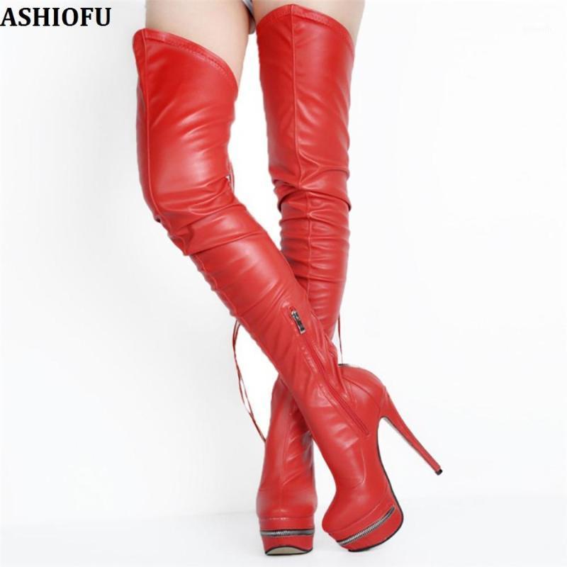 ASHIOFU Handmade Ladies Thigh High Boots Sexy Platform Club Wedding Over Knee Boots Evening Fashion Long Shoes1, As pic
ASHIOFU Handmade Ladies Thigh High Boots Sexy Platform Club Wedding Over Knee Boots Evening Fashion Long Shoes1, As pic