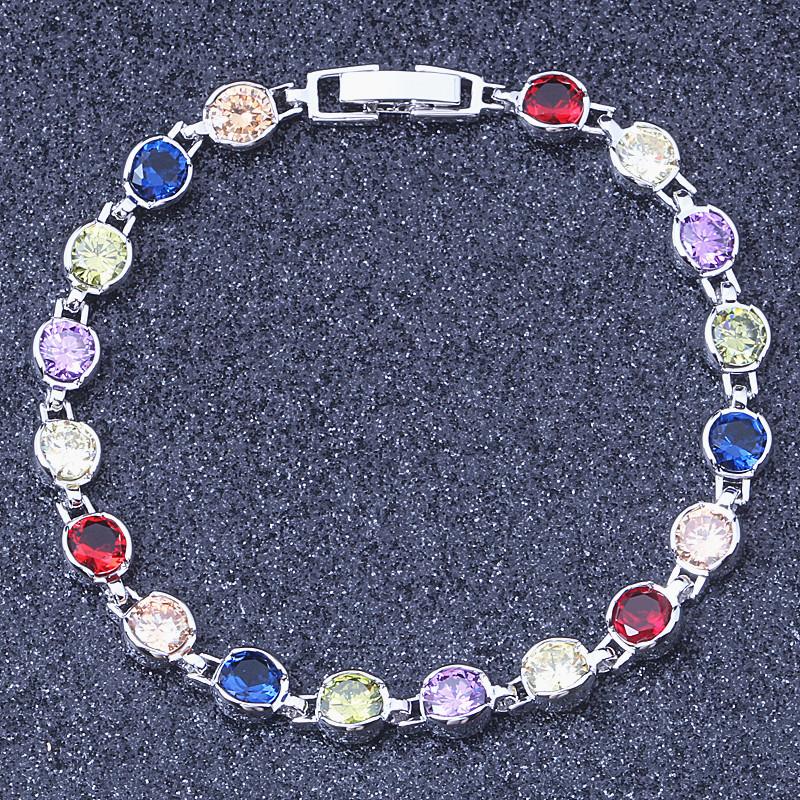 Hot Sale Elegant white Glod Plated Multicolor Cubic Zirconia Bracelets S115A