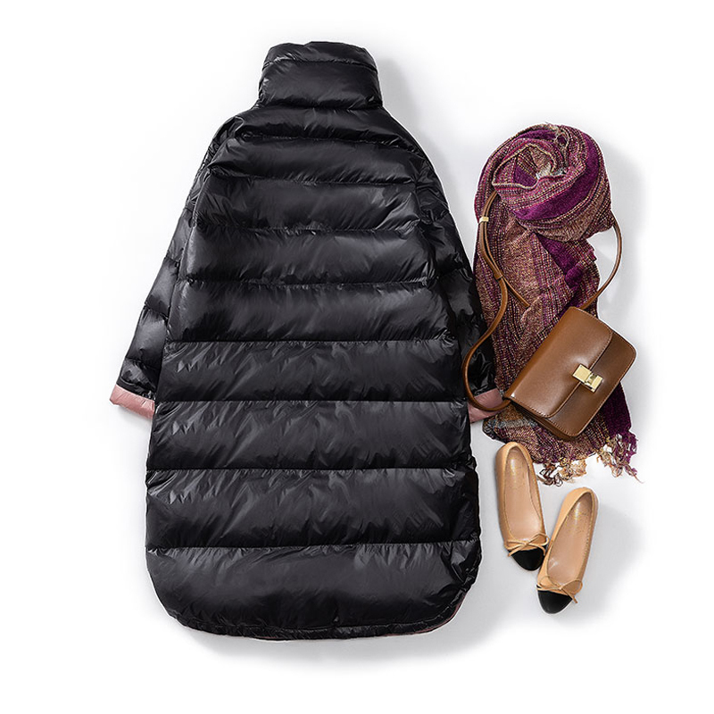 New Winter Coat Women White Duck Down Jacket Loose Down Coat Female Long Down Parkas Warm Waterproof Snow Overcoat 201023