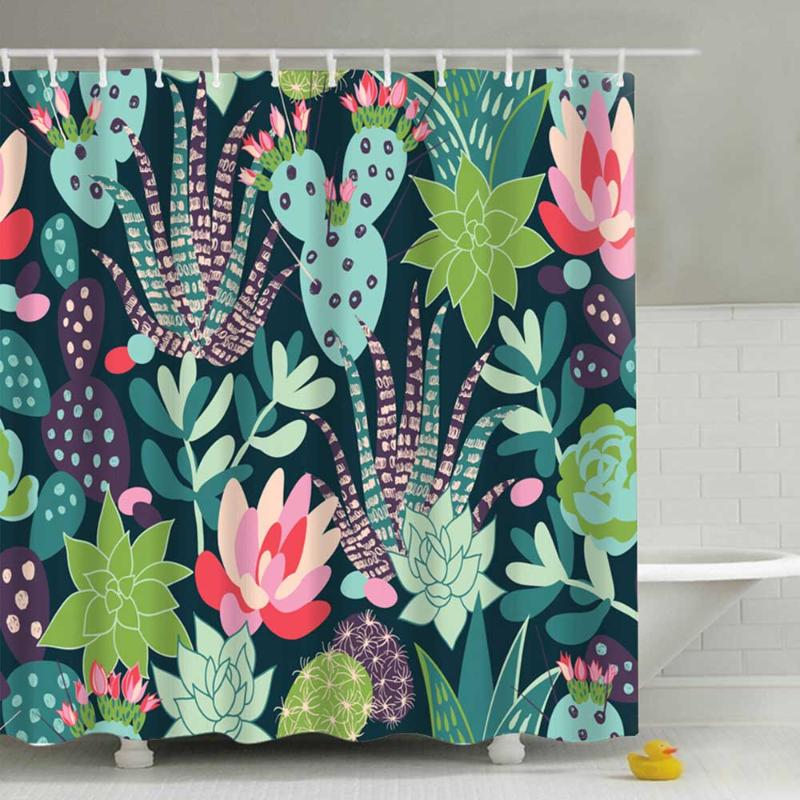 180*180cm Waterproof Shower Curtain For Bathroom Bathtub Curtains Polyester Green Curtain Tropical Plants Cactus Print
180*180cm Waterproof Shower Curtain For Bathroom Bathtub Curtains Polyester Green Curtain Tropical Plants Cactus Print