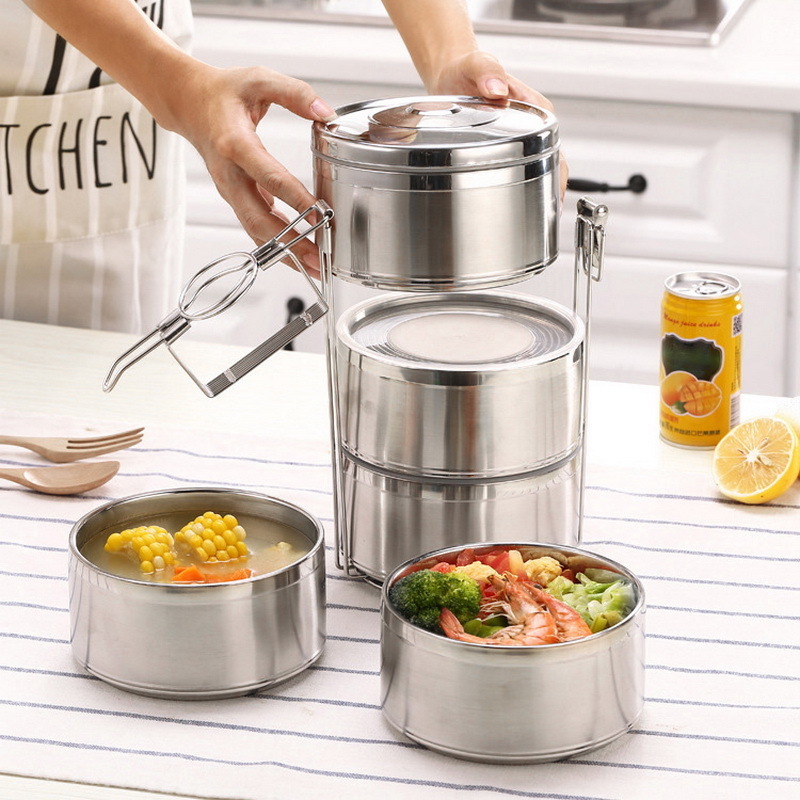 2/3/4 Layers Japanese Lunch Box For Food Bento Box Stainless Steel Thermos Lunch Box Food Container Lunchbox Leakproof T200710