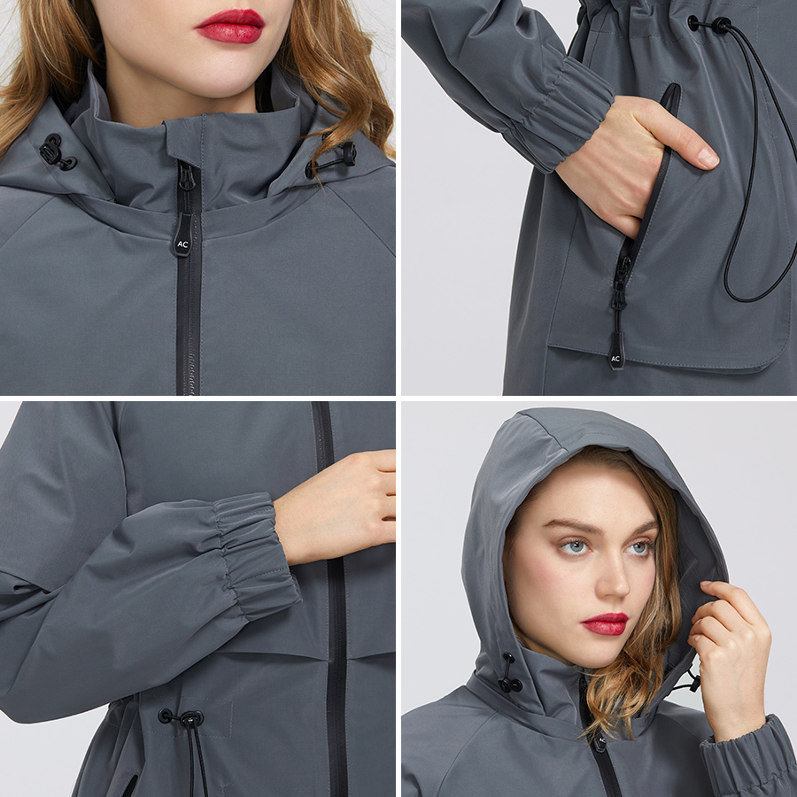 MIEGOFCE New Spring Women Coat Jacket Windproof Windbreaker Fashion Medium-length Loose Classic Model Fitted Zipper Pockets 201211
