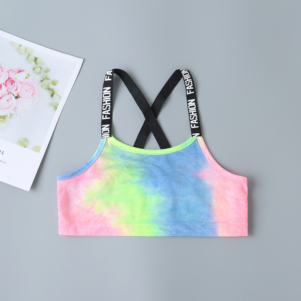 2020 New Girls Clothes Sets For Kids Cute Strap Tie-dyed Tops Short Pants Letter Muti Summer Clothes SetsX1019