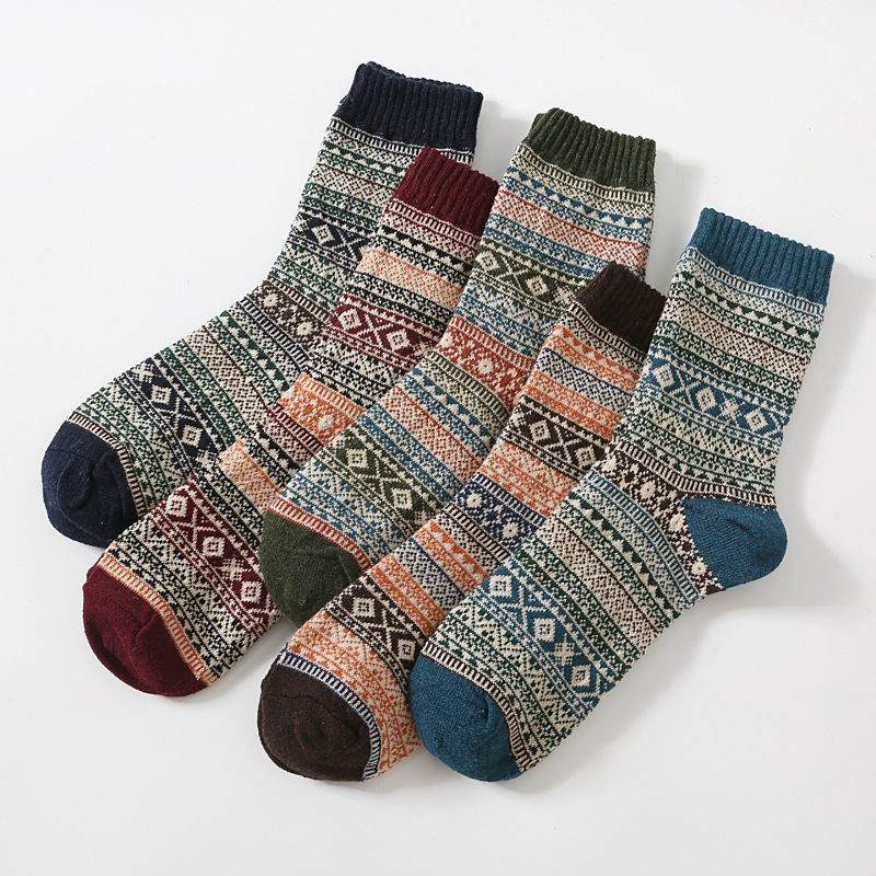 New Winter Thick Keep Warm Lattice Wool Socks Casual Hombre Sock Male Retro Ethnic Style Socks
New Winter Thick Keep Warm Lattice Wool Socks Casual Hombre Sock Male Retro Ethnic Style Socks