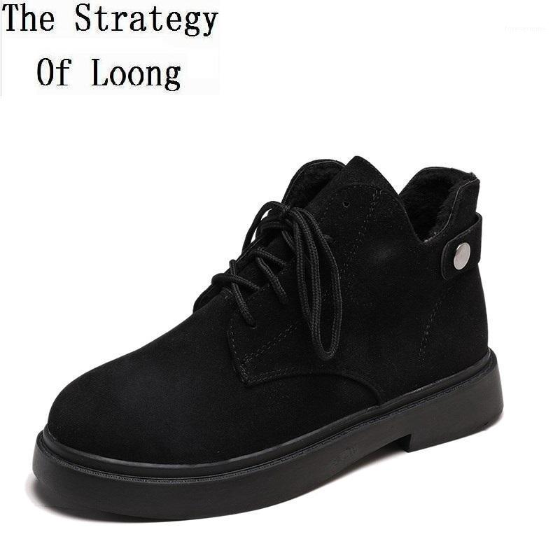 Women British Style Autumn Winter Ankle High Lace-up Round Toe Med Flat with Heels Non-slip Rubber Flock Vamp Boots 202010121, Winter black
Women British Style Autumn Winter Ankle High Lace-up Round Toe Med Flat with Heels Non-slip Rubber Flock Vamp Boots 202010121, Winter black