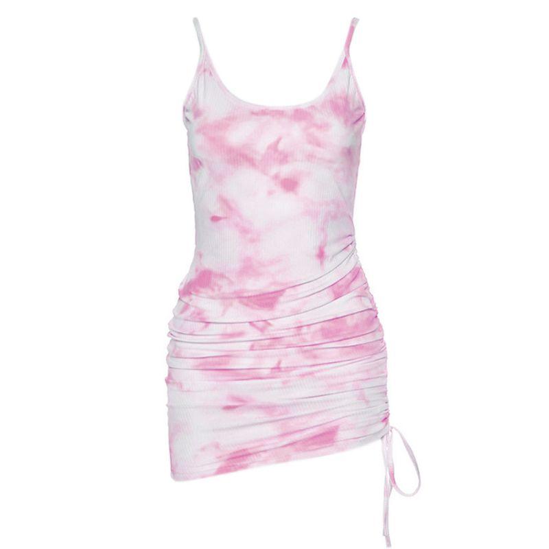 Women Spaghetti Strap Tie-Dye Low Collar Backless Drawstring Sexy Bodycon Dress 23GE, Pink
Women Spaghetti Strap Tie-Dye Low Collar Backless Drawstring Sexy Bodycon Dress 23GE, Pink