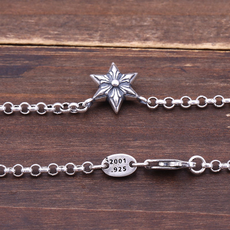 925 sterling silver pendant necklaces fashion jewelry six-pointed stars pendant handmade designer necklaces for men women