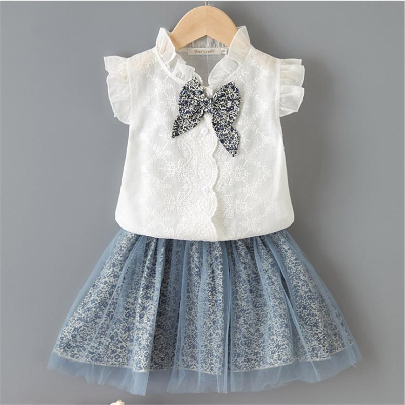 Toddler Kid Girls Summer Clothes Set, Sleeveless Bowknot Single Breasted Blouse + Floral Mesh Skirts, Light Blue / Pink
Toddler Kid Girls Summer Clothes Set, Sleeveless Bowknot Single Breasted Blouse + Floral Mesh Skirts, Light Blue / Pink