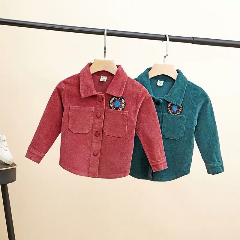 Spring Autumn Boys Girls Cardigan Clothing Set Children Corduroy Jackets Pants 2pcs Outfit Kids Casual Outdoor Clothes SetX1019