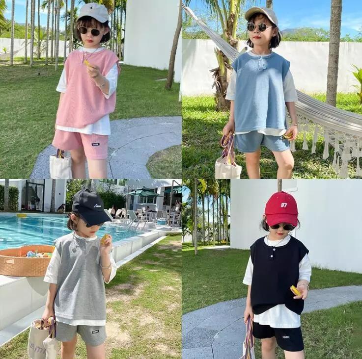 2021 New Arrival Girls 3 pcs Set T Shirt+Vest +Short Spring Fashion Baby Sets 3-8 Years, Black
2021 New Arrival Girls 3 pcs Set T Shirt+Vest +Short Spring Fashion Baby Sets 3-8 Years, Black