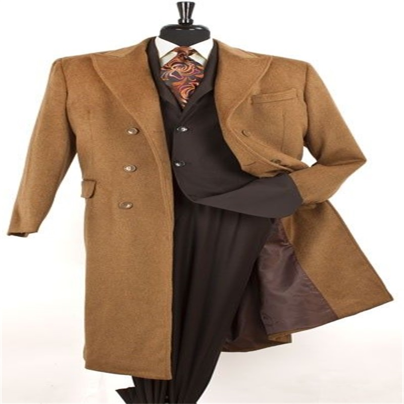 Winter Men Suits Handsome Custom Made Thick Wool Formal Double Breasted Modern Design Tuxedos Peaked Lapel Blazer Business Overcoat