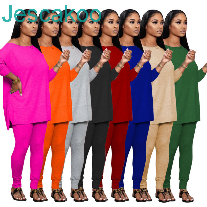 2021 Women Tracksuit Two Pieces Set Casual Long Sleeve Leggings Outfits Solid Color Ladies Fashion Loose T Shirt Ladies Sweatsuits Clothes, Orange
2021 Women Tracksuit Two Pieces Set Casual Long Sleeve Leggings Outfits Solid Color Ladies Fashion Loose T Shirt Ladies Sweatsuits Clothes, Orange