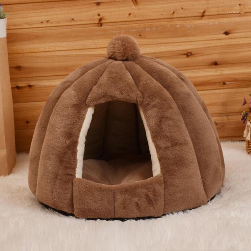 

Winter Warm Pet dog Bed Kennel Cat House Sleeping Bag Pumpkin Puppy Cushion Mat Cat Accessories House For Cats Cama Gato1