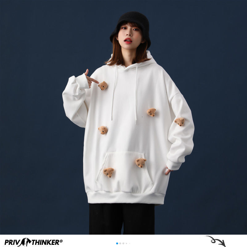 2021 New Bear Printed Cute Hoodies Winter Thicken Warm Hooded Sweatshirts Casual Woman Korean Streetwear Clothing QU6I, Black
2021 New Bear Printed Cute Hoodies Winter Thicken Warm Hooded Sweatshirts Casual Woman Korean Streetwear Clothing QU6I, Black