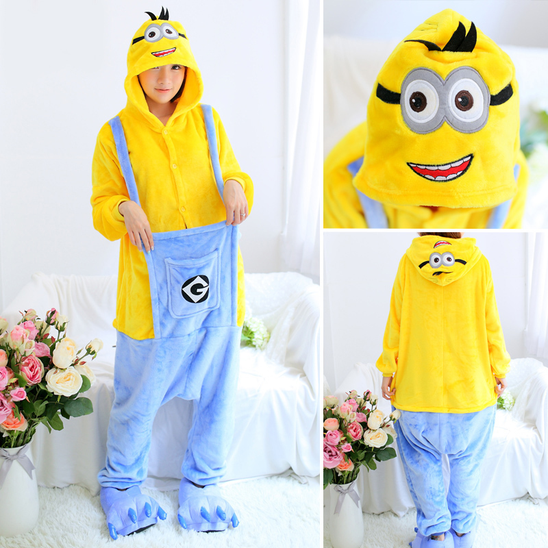 Cute Animal Cartoon Pajamas Winter Adult Flannel Long Sleeve Pyjamas Unisex Pijama Women Men Couple Sleepwear Pajamas Sets 201027