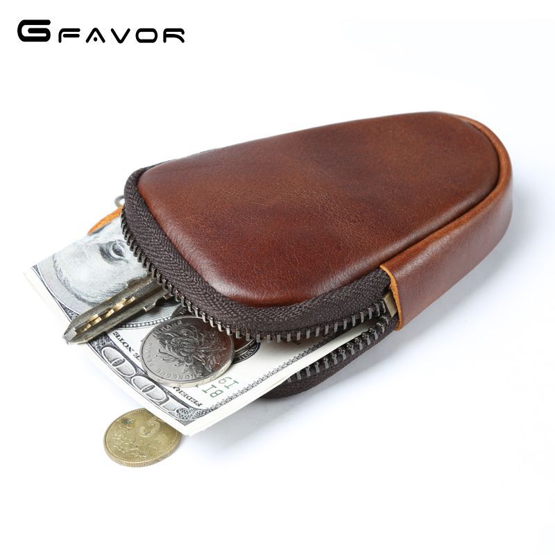 PU Leather Keychain Car Key Wallets Men Women Key Holder Housekeeper Keys Organizer Zipper Key Case