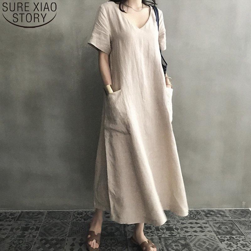 Casual Dresses Women 2022 Spring Vintage Plus Size -5XL Cotton Linen V-neck Maxi Long Dress Solid Short Sleeve Pockets Vestidos 10139, Black;gray
Casual Dresses Women 2022 Spring Vintage Plus Size -5XL Cotton Linen V-neck Maxi Long Dress Solid Short Sleeve Pockets Vestidos 10139, Black;gray
