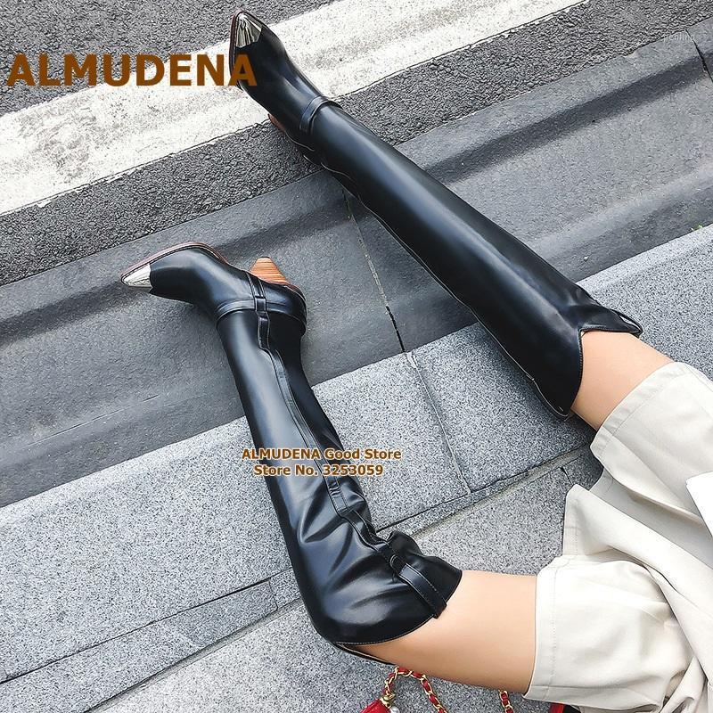 ALMUDENA Wooden Wedge Heel Over The Knee Boots Steel Tip Toe Spike Heels Thigh High Boots Metal Decorated Long Dress Shoes1, Brown as picture
ALMUDENA Wooden Wedge Heel Over The Knee Boots Steel Tip Toe Spike Heels Thigh High Boots Metal Decorated Long Dress Shoes1, Brown as picture