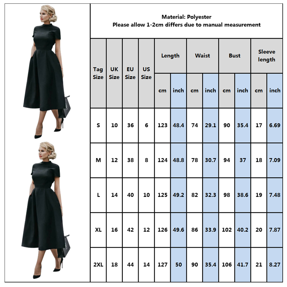 High Quality Elegant Black Dress Women Vintage Ladies Fit Flare Prom Party Night Formal Dress Retro Dresses Winter D30 201030