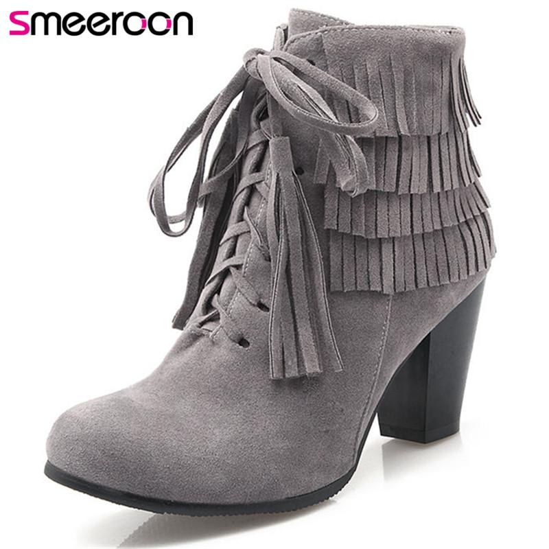 Smeeroon 2020 new arrival autumn winter boots for women round toe zip high heels ankle boots flock wedding shoes, Black
Smeeroon 2020 new arrival autumn winter boots for women round toe zip high heels ankle boots flock wedding shoes, Black