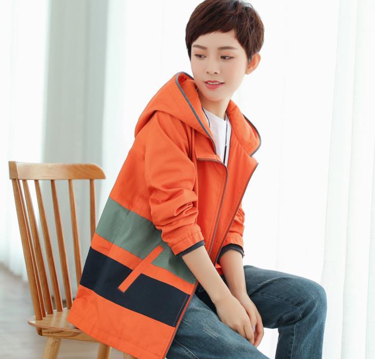 New Spring Autumn Women Coat Big Bluare Top Occasional Mbqn, Orange 
New Spring Autumn Women Coat Big Bluare Top Occasional Mbqn, Orange