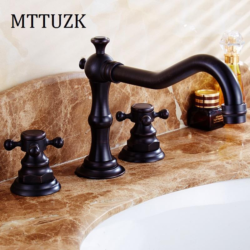 MTTUZK Antique Copper black bathroom faucet for hot and cold Mixer tap Sink faucet Double handle 3 hole bathroom basin1
MTTUZK Antique Copper black bathroom faucet for hot and cold Mixer tap Sink faucet Double handle 3 hole bathroom basin1