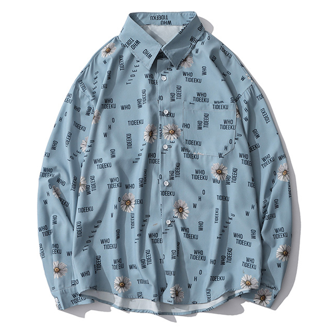 2021 New Hip Hop Casual Harajuku Streetwear Oversized Long Sleeve Shirt Autumn Daisy Print Fashion Loose Cotton Gothic Shirts Fpgx, Blue
2021 New Hip Hop Casual Harajuku Streetwear Oversized Long Sleeve Shirt Autumn Daisy Print Fashion Loose Cotton Gothic Shirts Fpgx, Blue